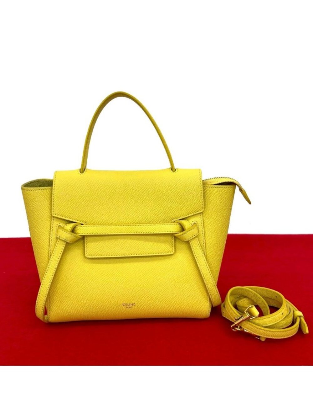 Celine Belt Bag Nano Leather 2-Way Mini Tote Yellow